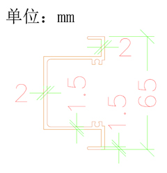 65型框料尺寸圖